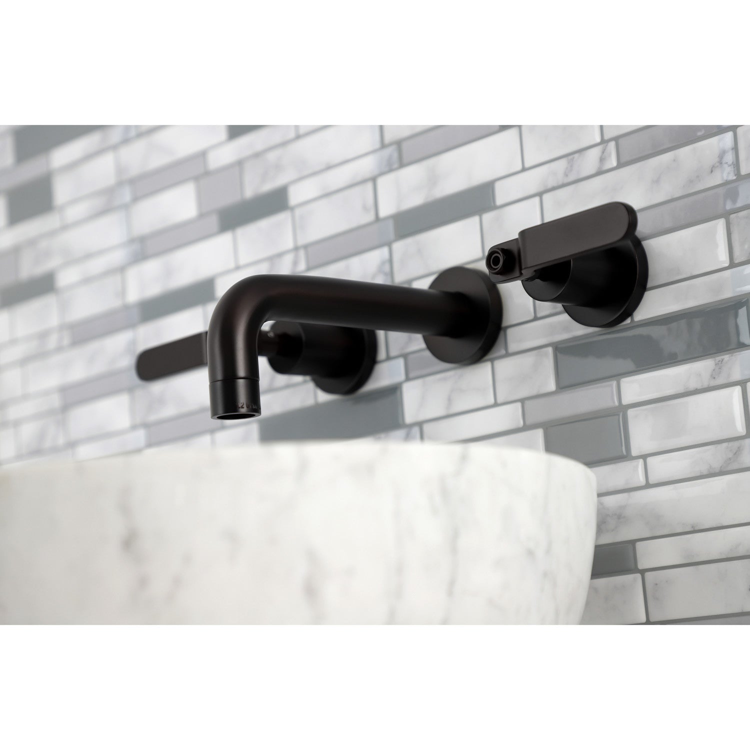 Kingston Sona KS8125KL - Whitaker Double-Handle 3-Hole Wall Mount Bathroom Faucet, Oil Rubbed Bronze — thumbnail 3